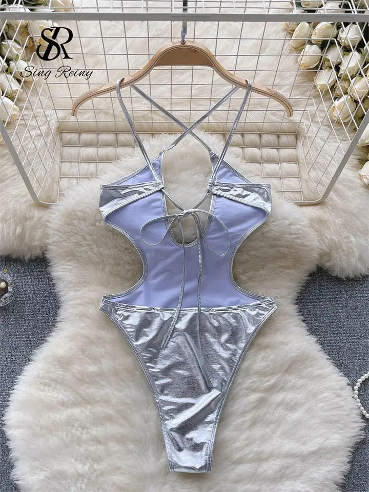 Silver Metallic Bathingsuit