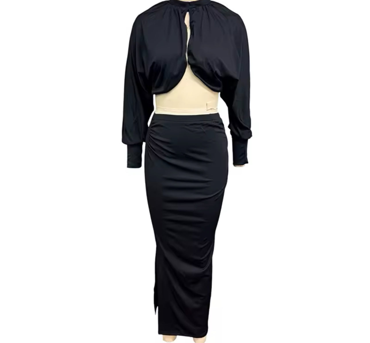 Balloon Sleeve Two Piece Set