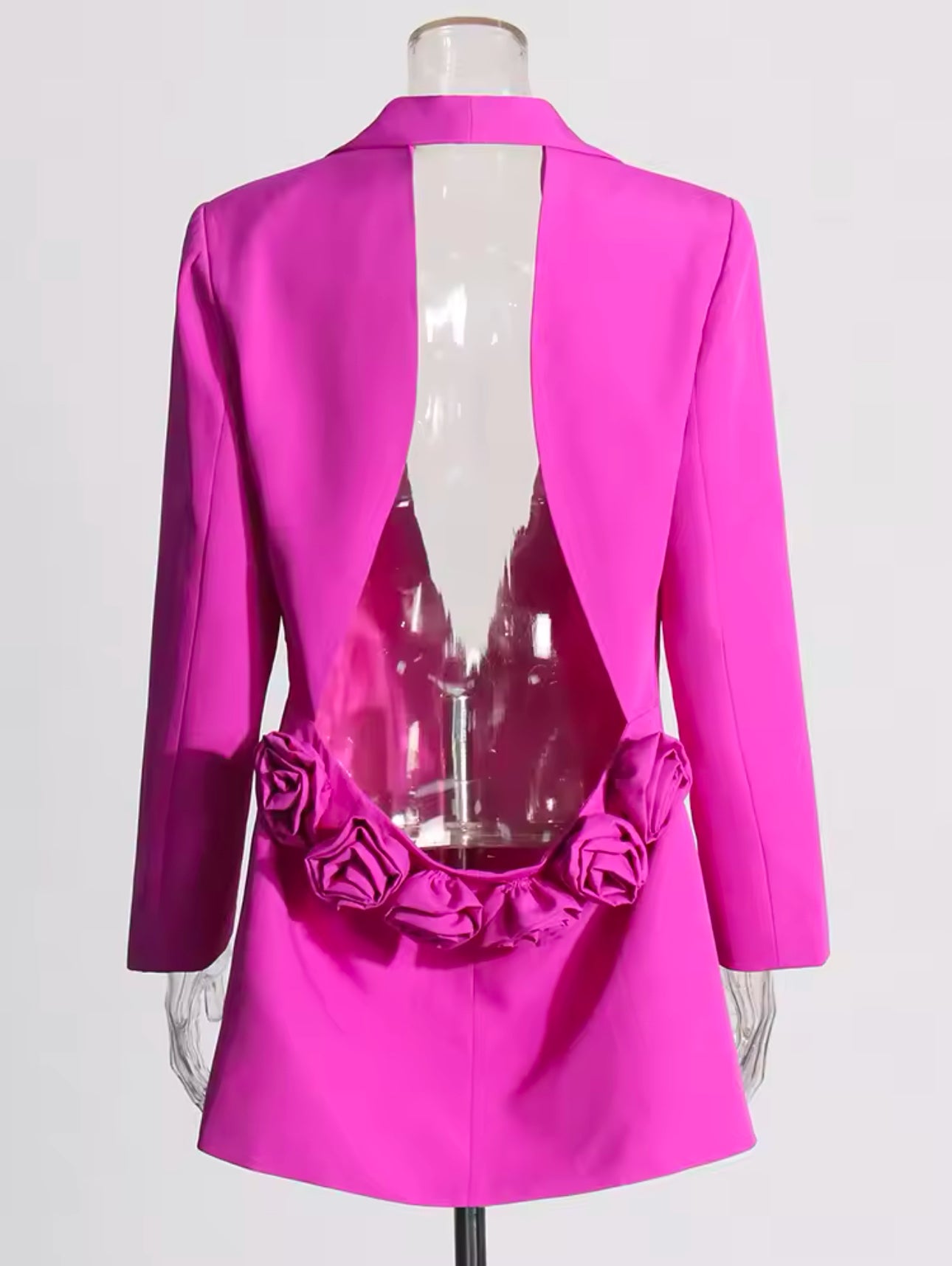 Rose Appliqué Blazer Dress