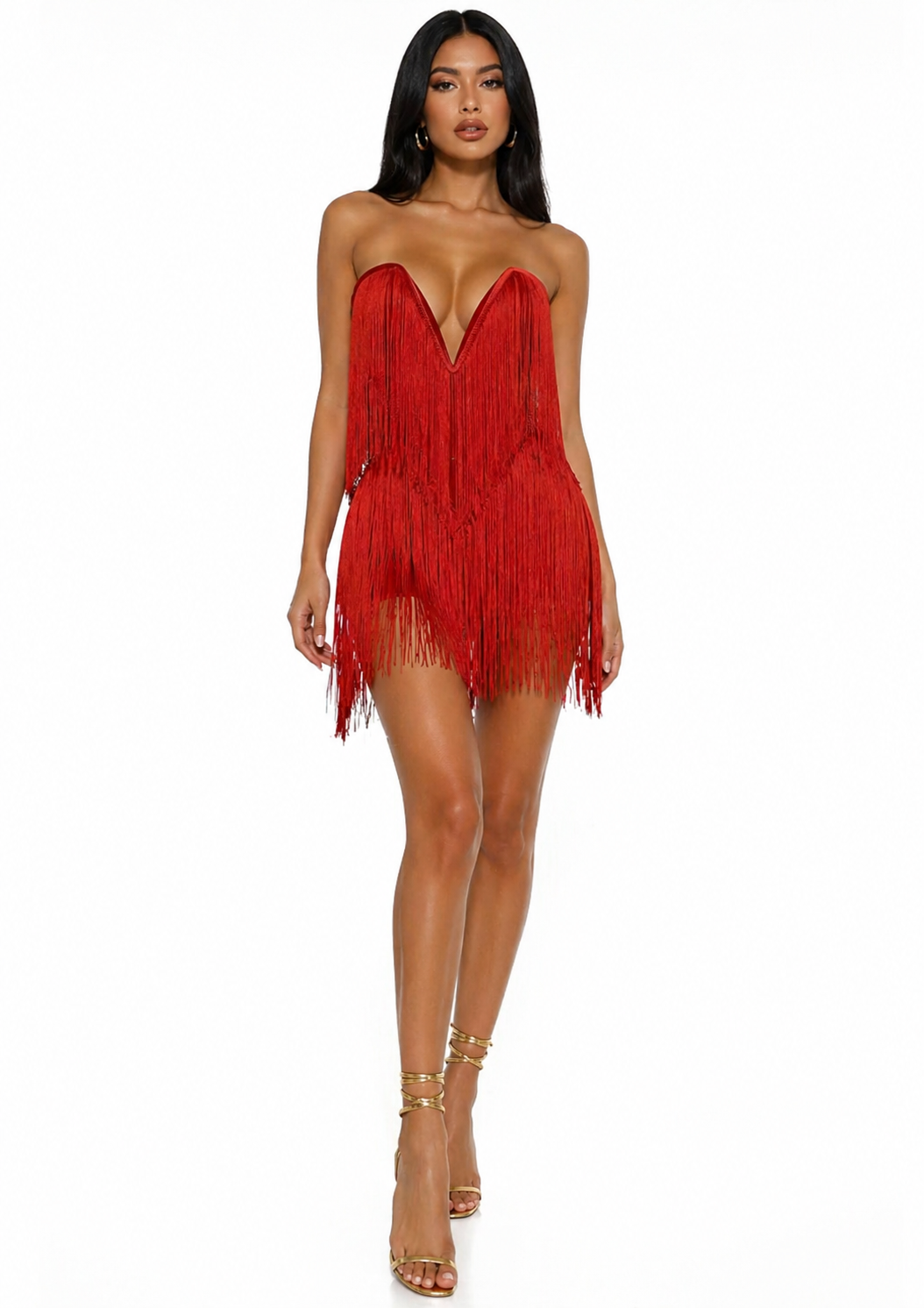 The Red Fringe Mini Dress| LUXURY CO.