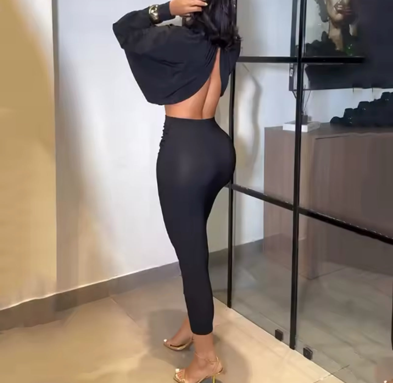 Balloon Sleeve Two Piece Set
