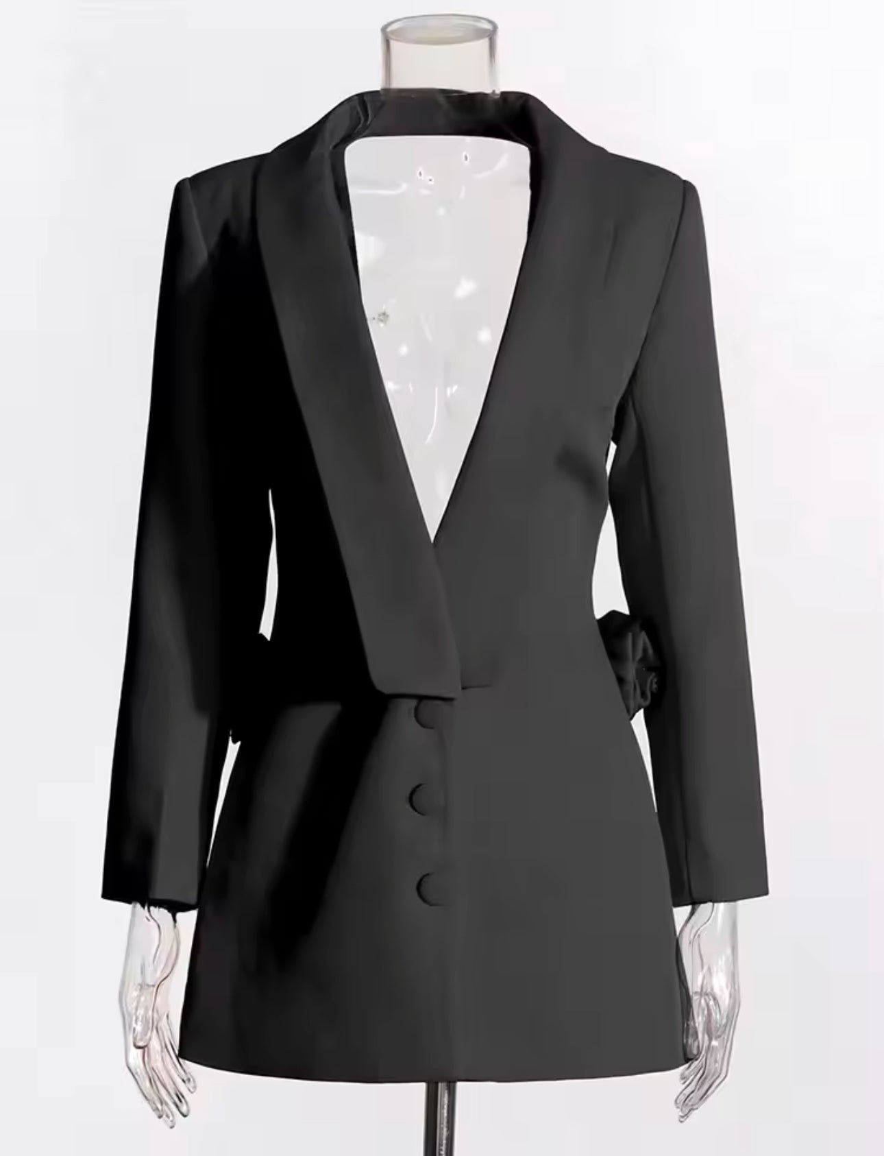 Rose Appliqué Blazer Dress