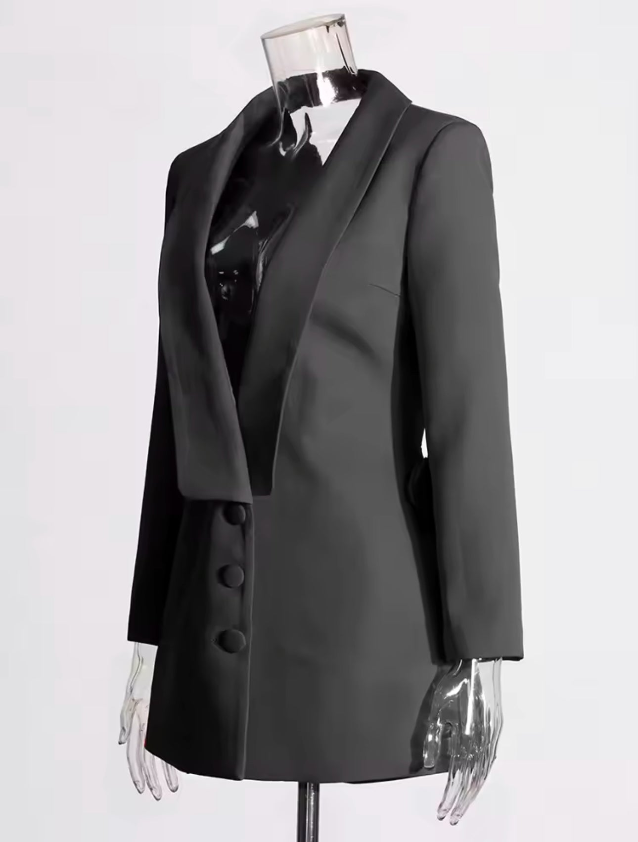 Rose Appliqué Blazer Dress