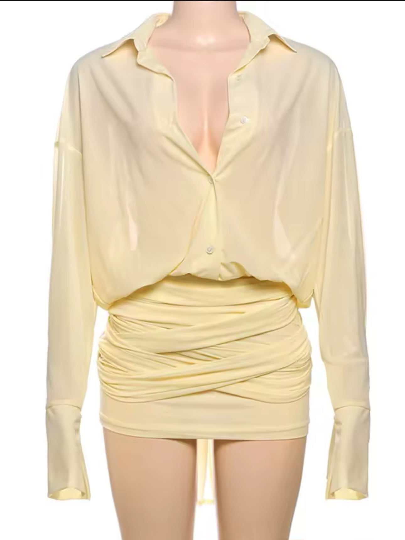 Long Sleeve Mesh Dress
