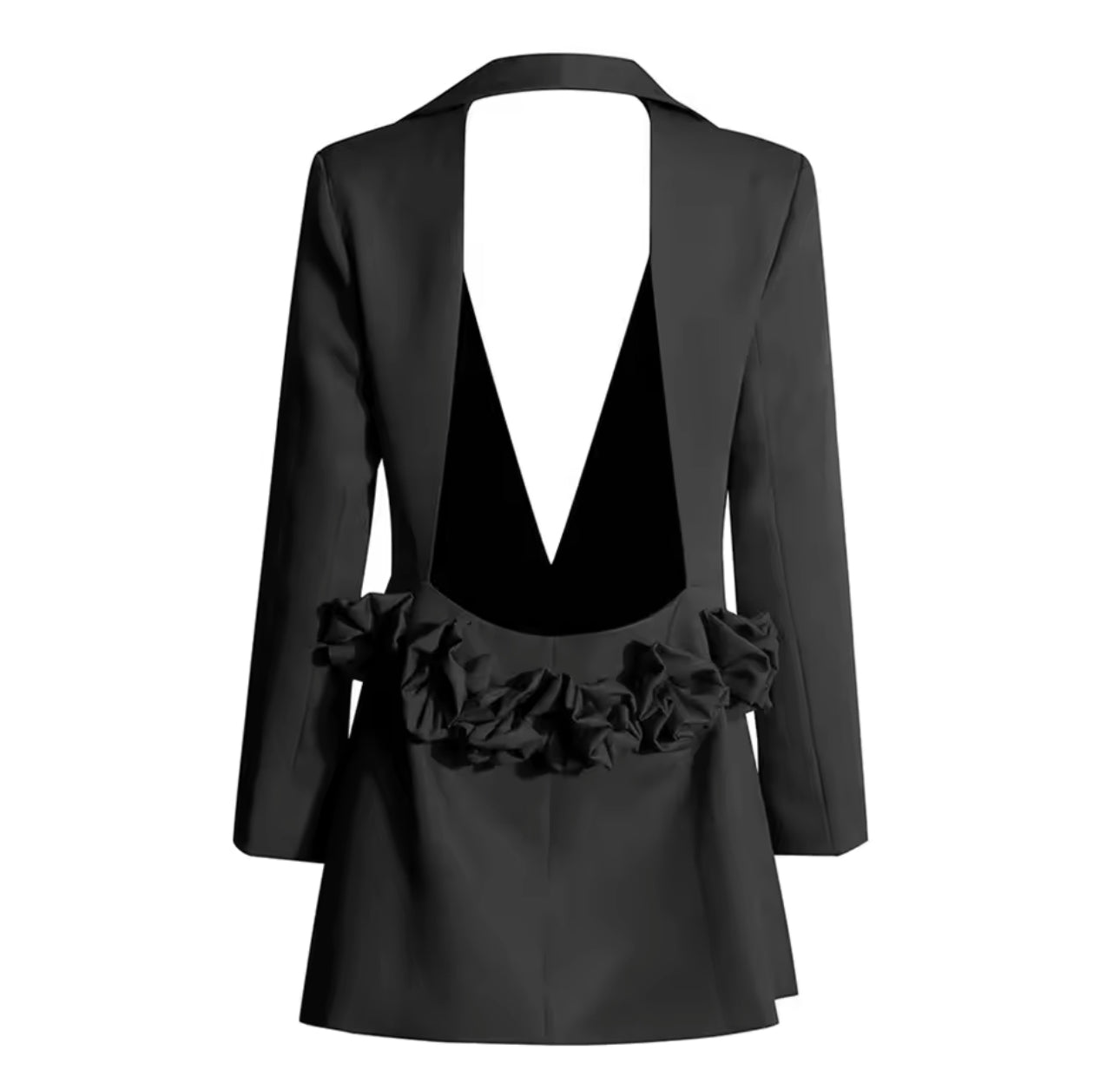Rose Appliqué Blazer Dress