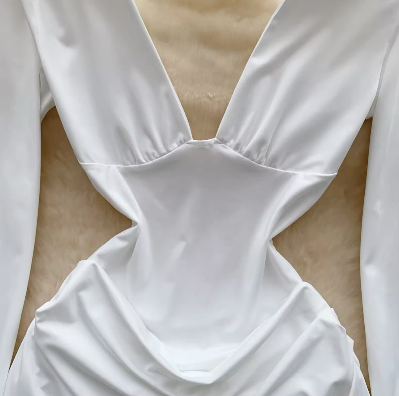 Elegant White Long Sleeve Mini