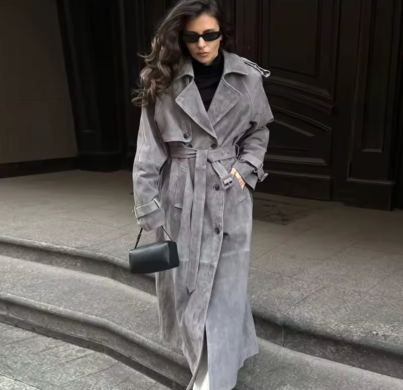 Long Trench Lapel Coat — As Seen on the Runway