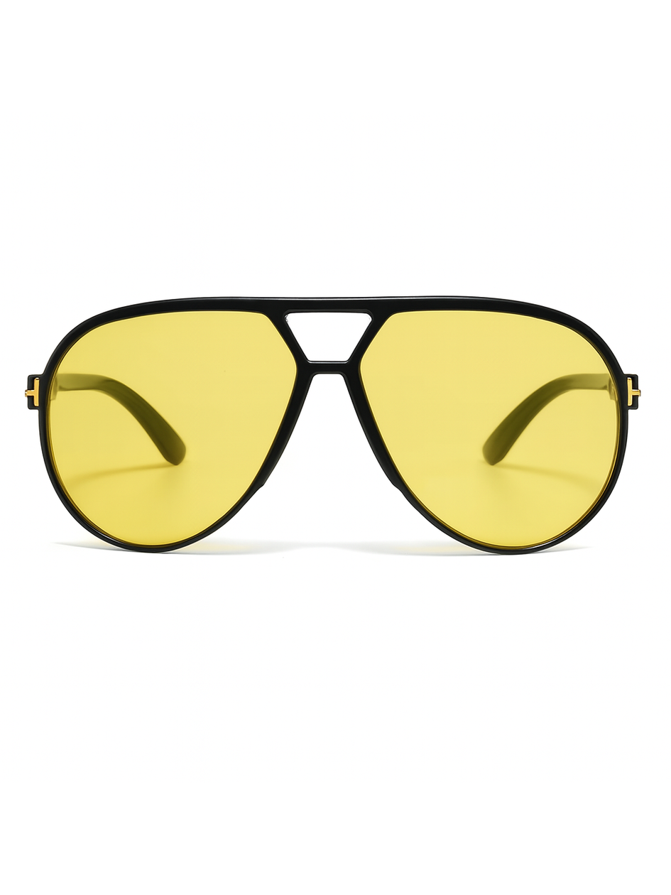 Luxury Co. “Solar Edge” Yellow Lens Aviator Sunglasses LUXURY CO. FASHION BRAND