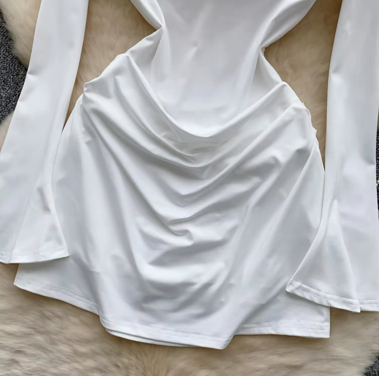 Elegant White Long Sleeve Mini