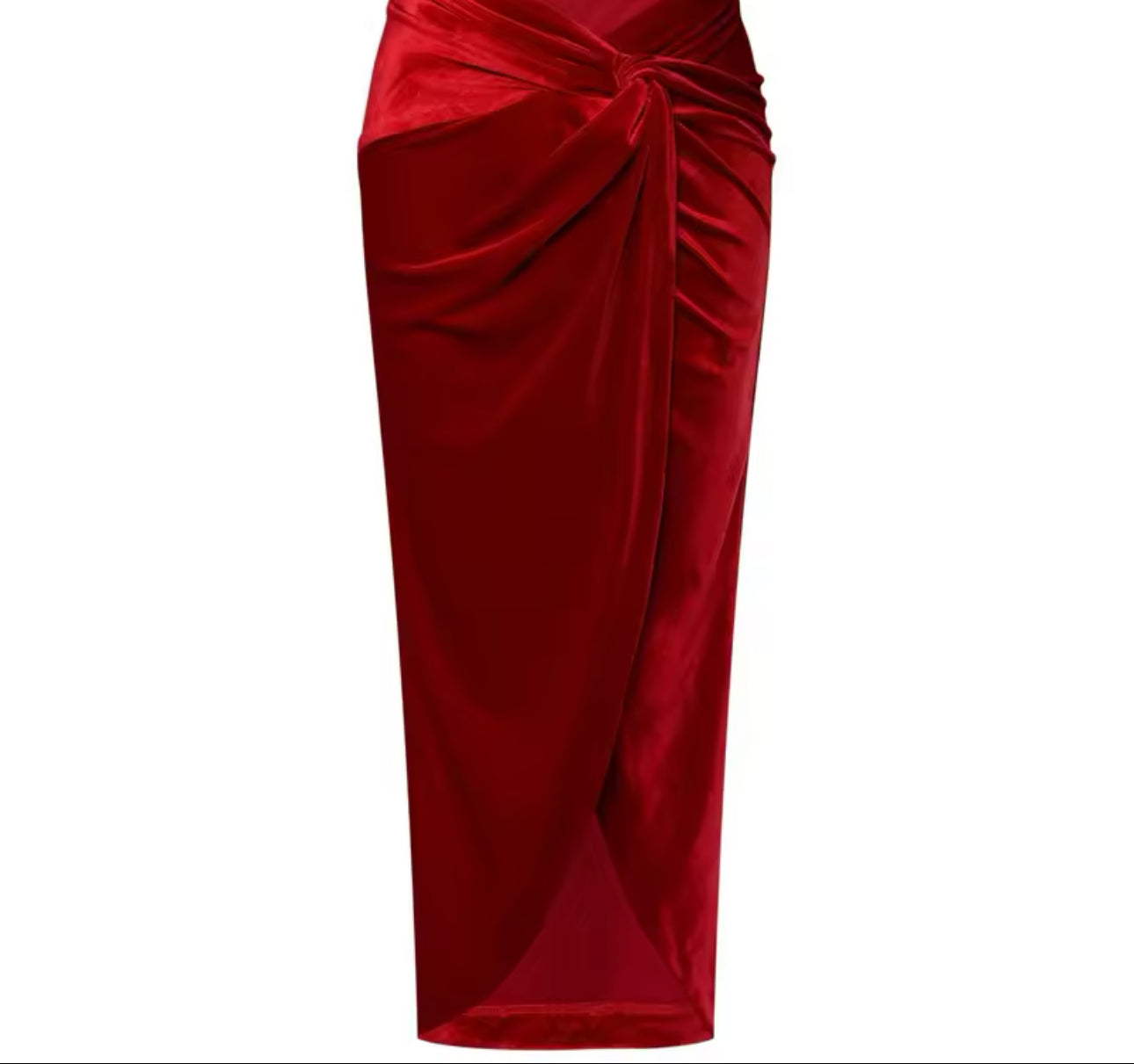 Red Velvet Two Piece Dress