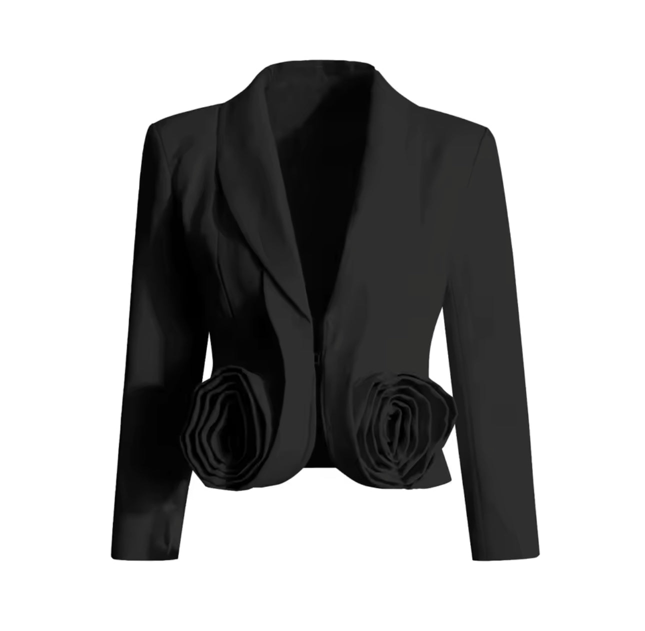 Rose Accent Crop Blazer
