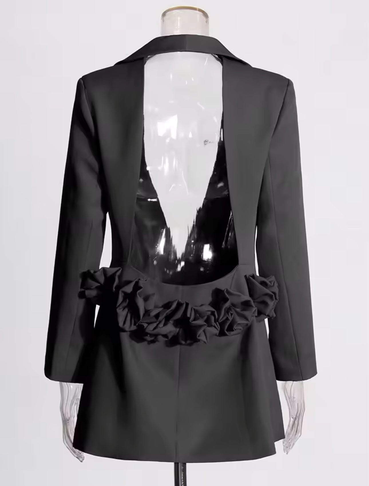 Rose Appliqué Blazer Dress