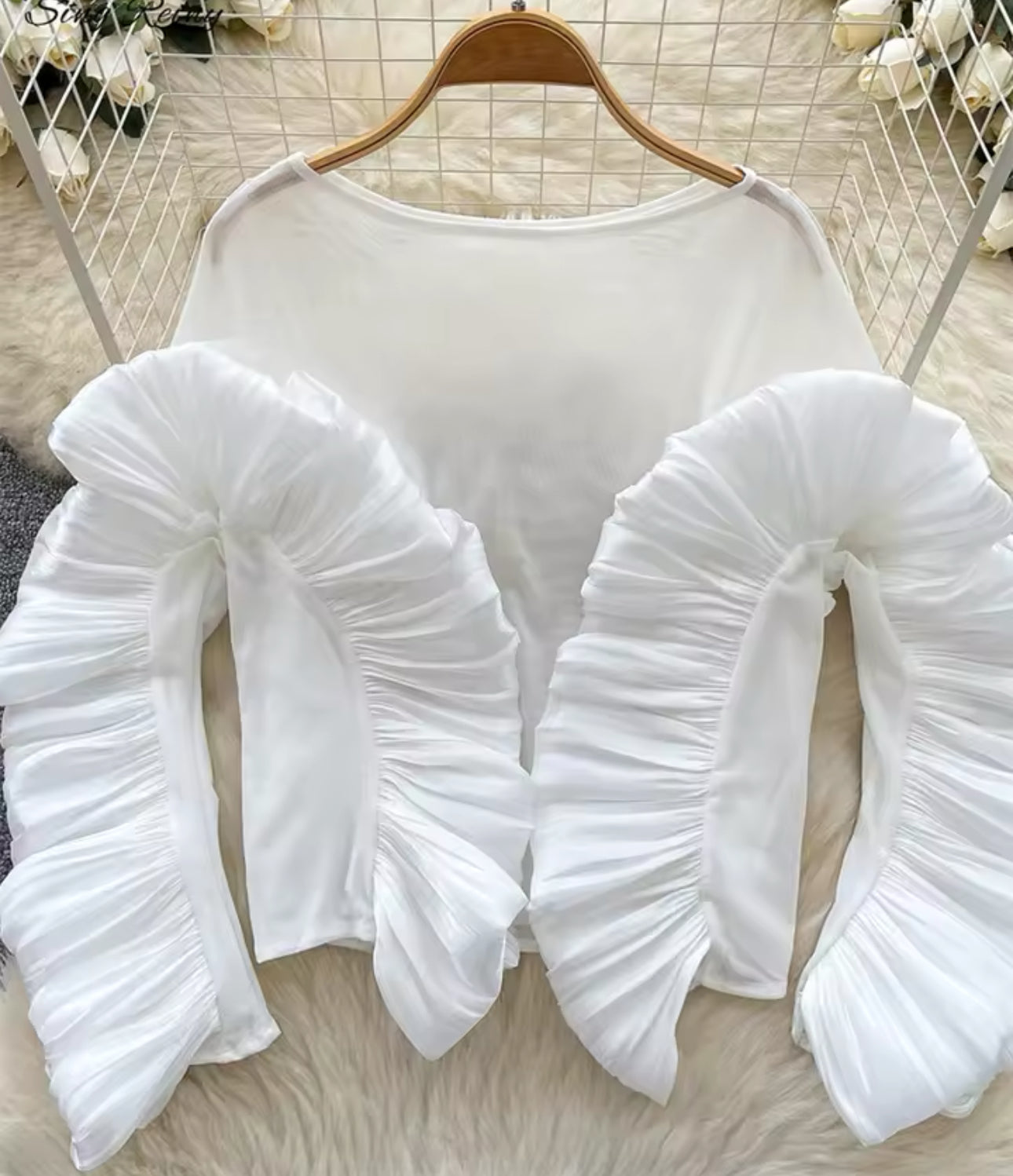 Ruffled Stretch Festive Tops