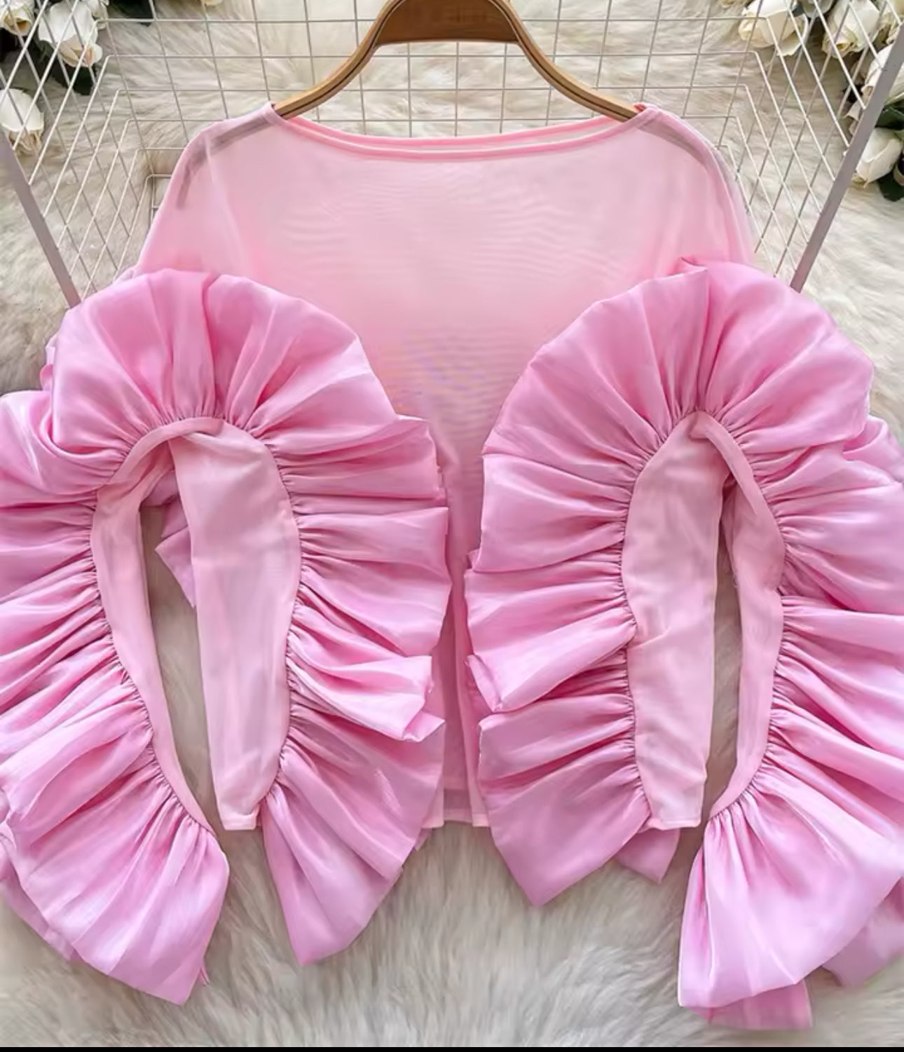 Ruffled Stretch Festive Tops