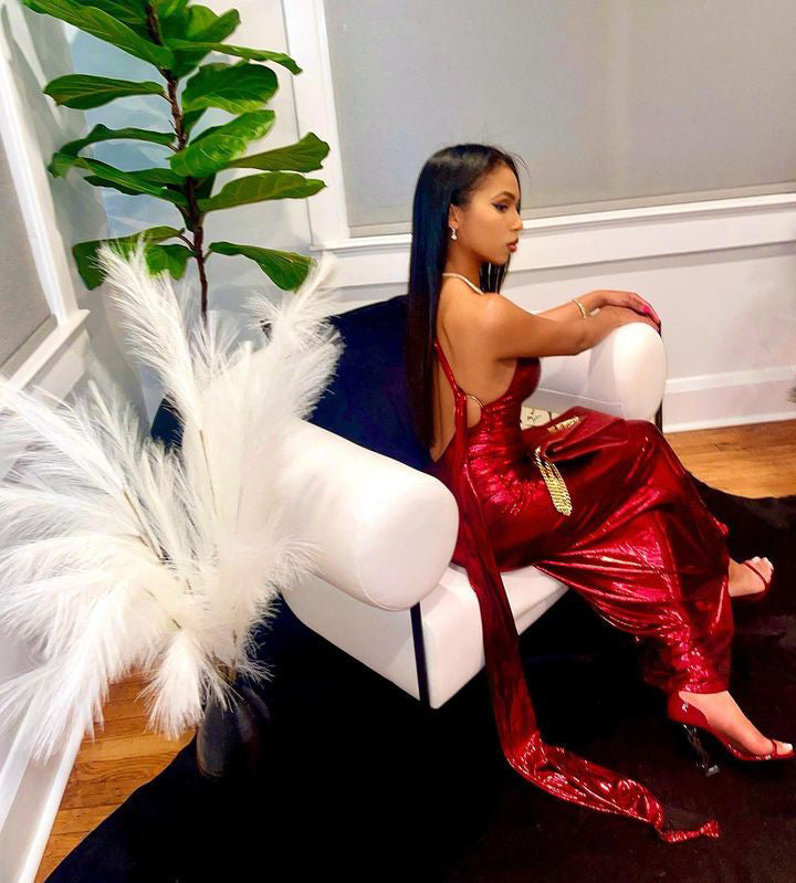 Metallic One Shoulder Dress