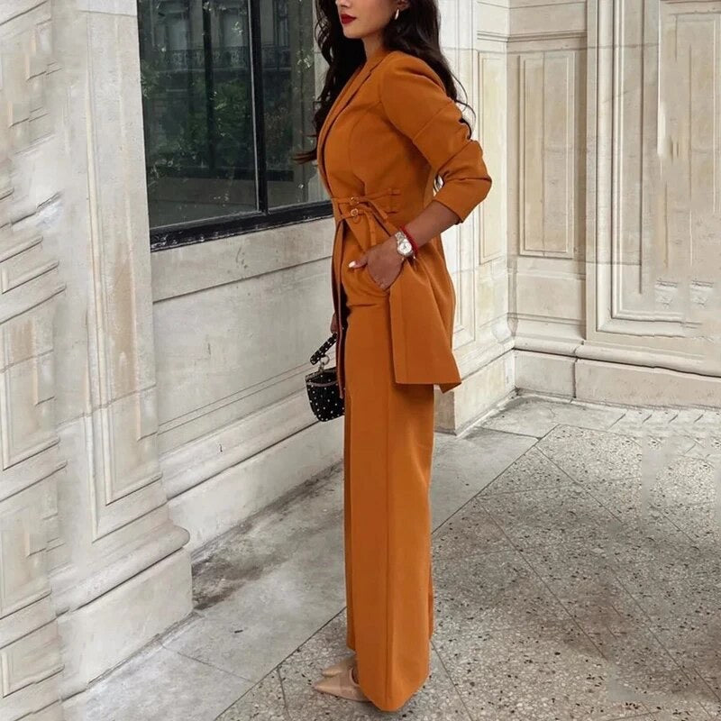 Two Piece Cross Jacket Suit