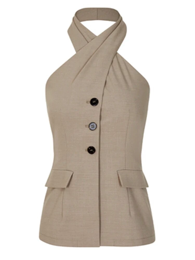 Cross Neck Casual Top