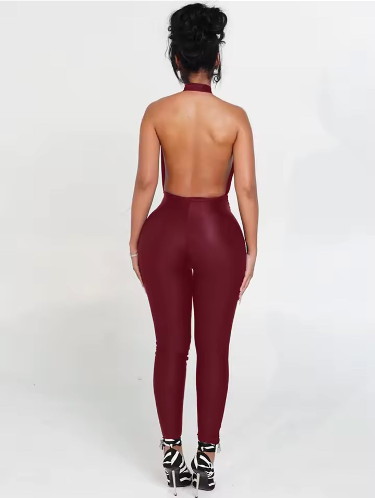 Luxury Professionals | Bordeaux Halter Jumpsuit