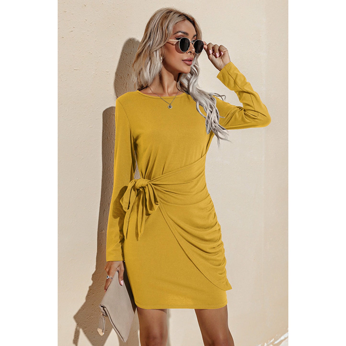 Ruched Tie Dress