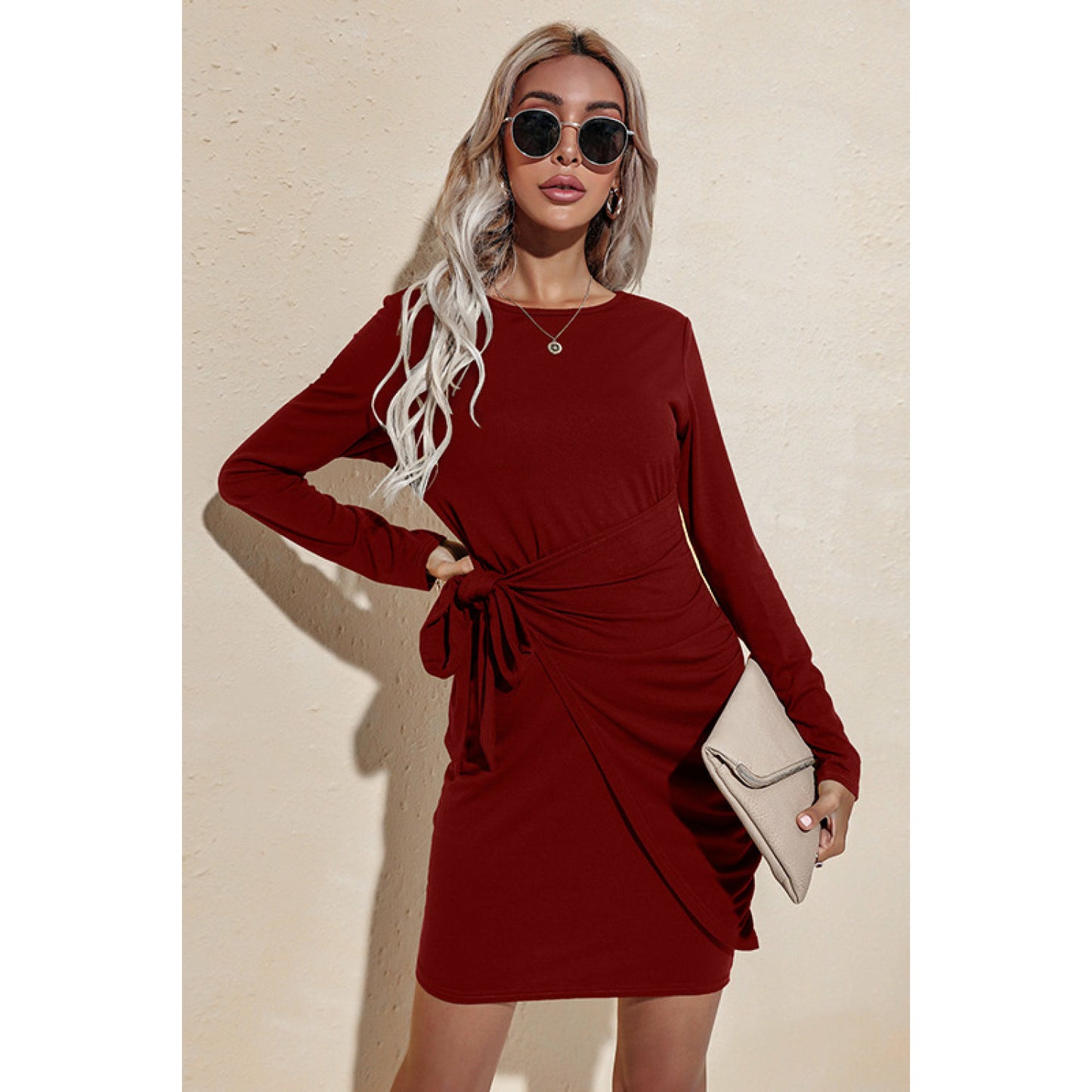 Ruched Tie Dress