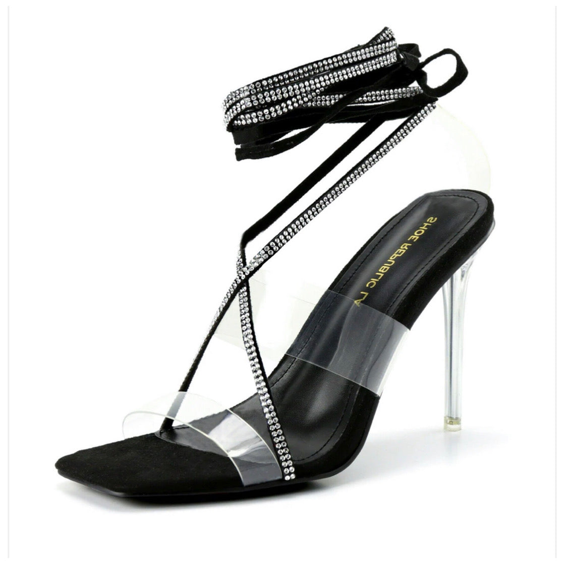 Pop of Sparkle Lux Black Women's Heel
