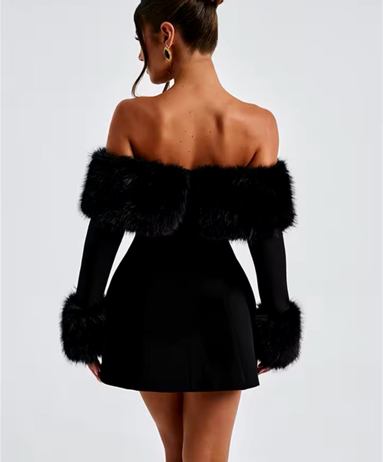 Fur Trim Dress