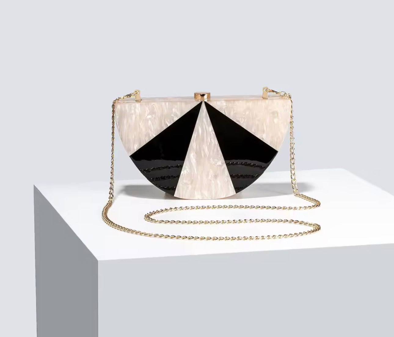 Geometric Pearl Evening Clutch