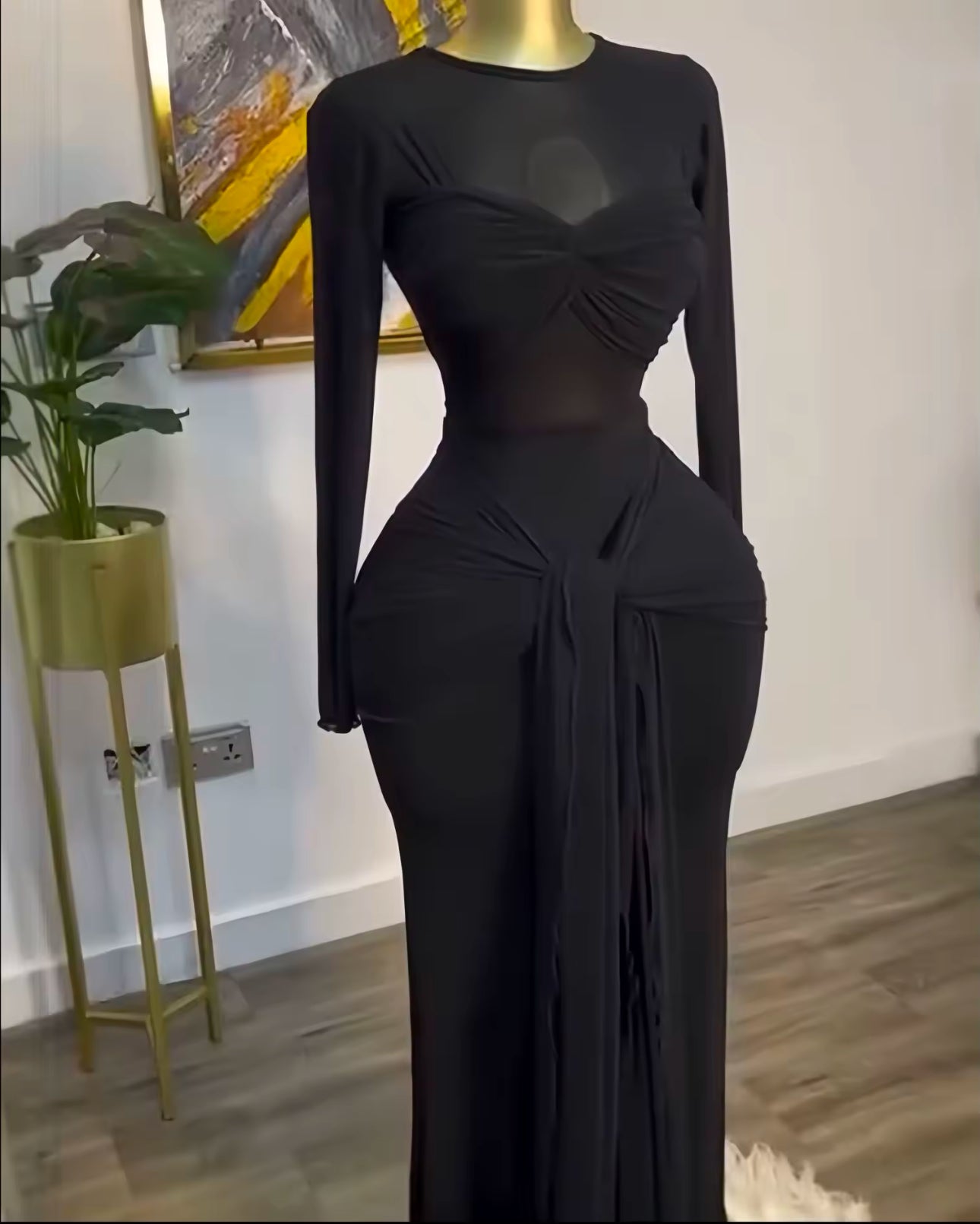 Sheer Elegance Mesh Dress