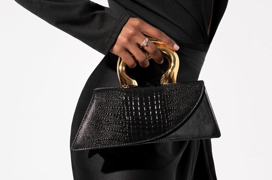 Out Of Your Lane Crocodile Print Purse