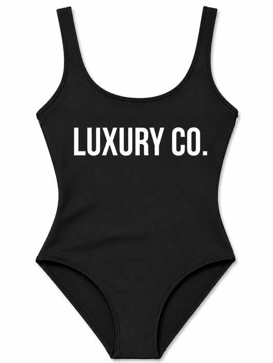 Luxury Co. Signature Black One-Piece Swimsuit