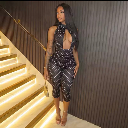 Polka Dot Capri Bodysuit