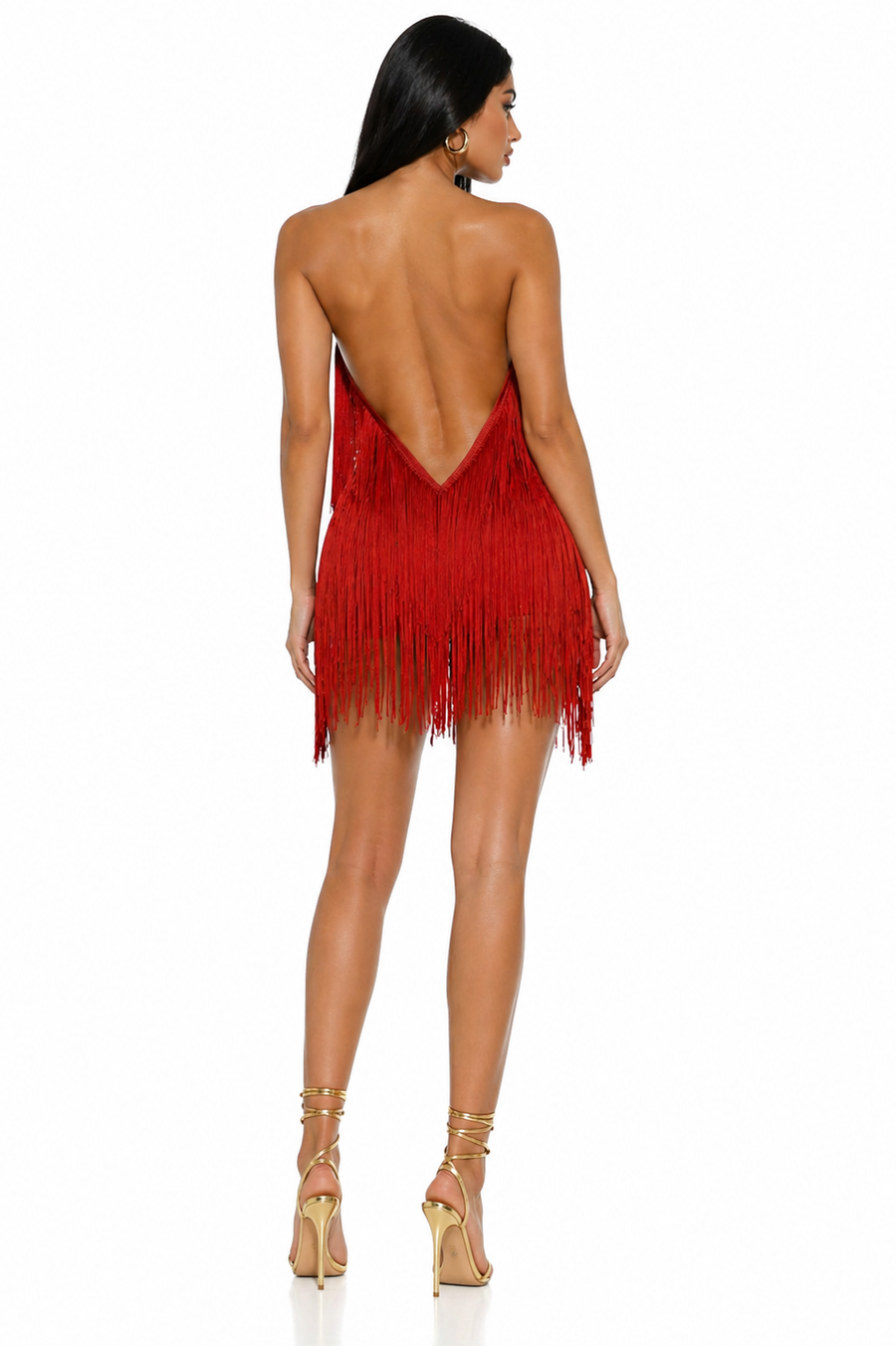 The Red Fringe Mini Dress| LUXURY CO.