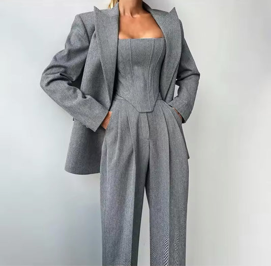 Grey Pants Set