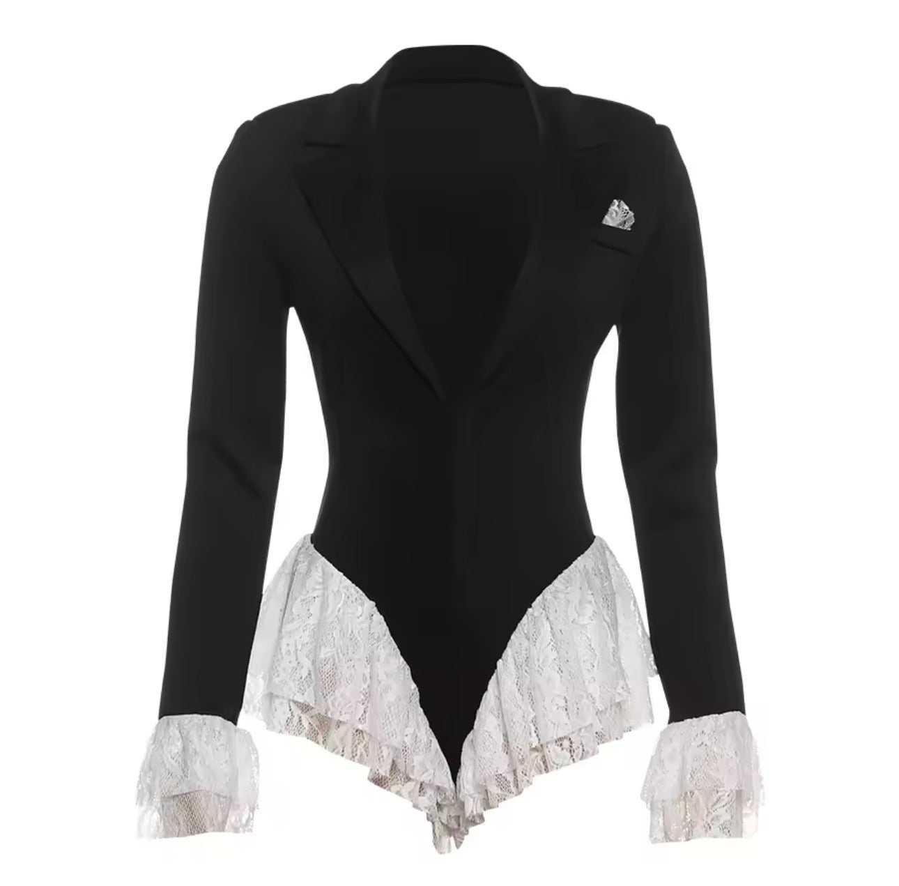 Lace Trim Statement Mini Jumpsuit