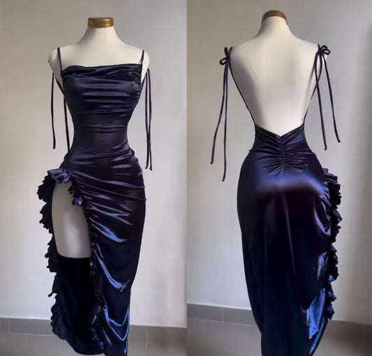 High Split Ruffle Dress
