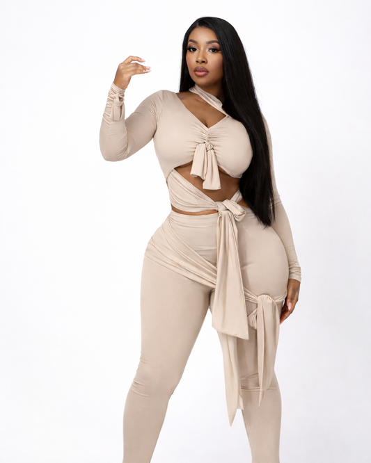 Figure Fitting Wrap & Tie Jumpsuit