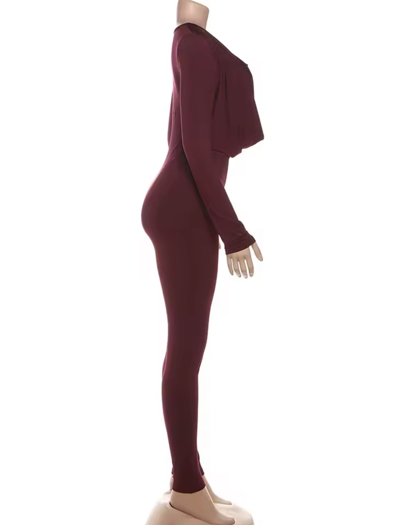 Burgundy Luxury Cutout Jumpsuit Statement Evening Wear