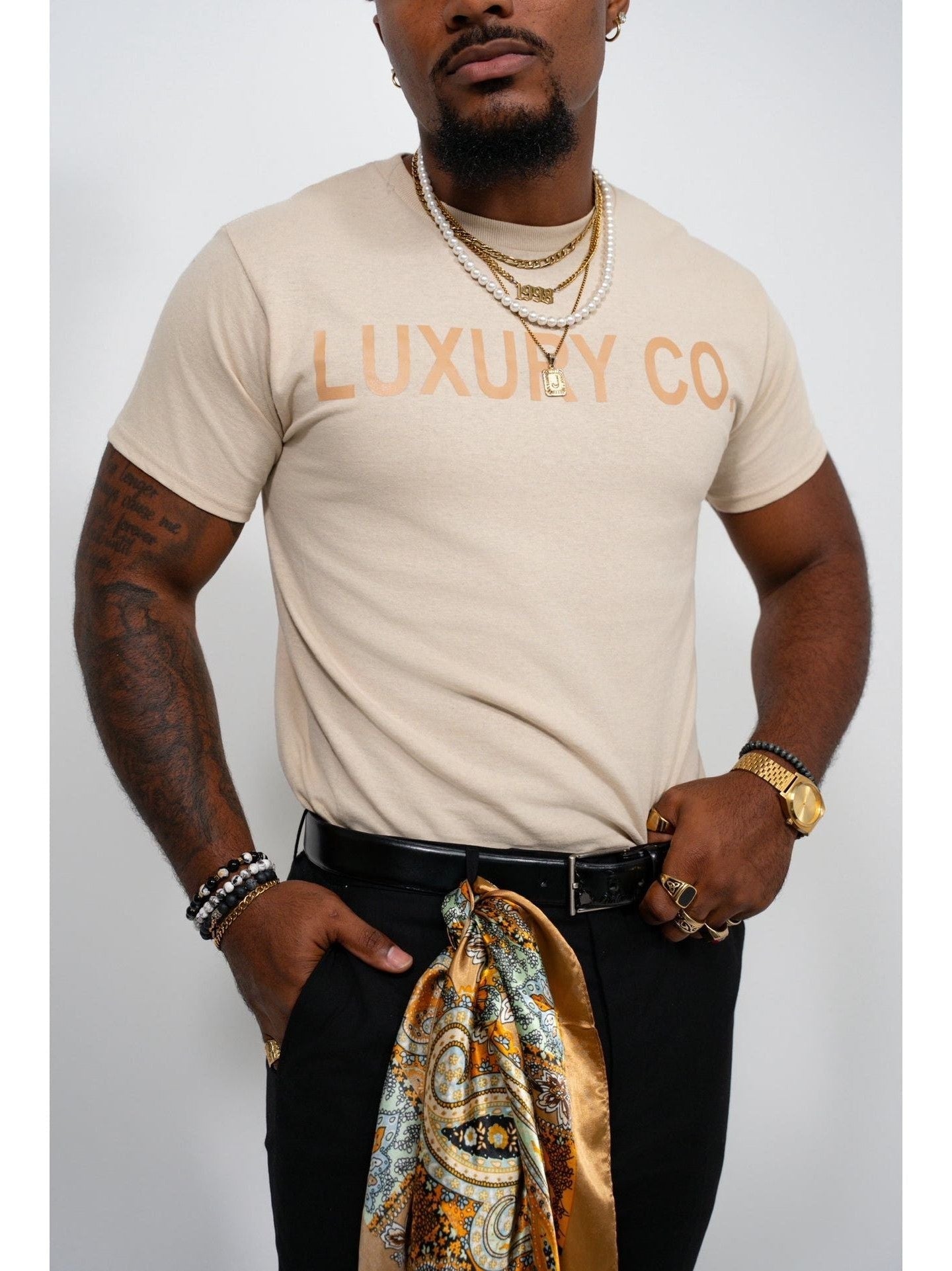 Luxury Co. Tan T-Shirt LUXURY Co. Fashion Brand