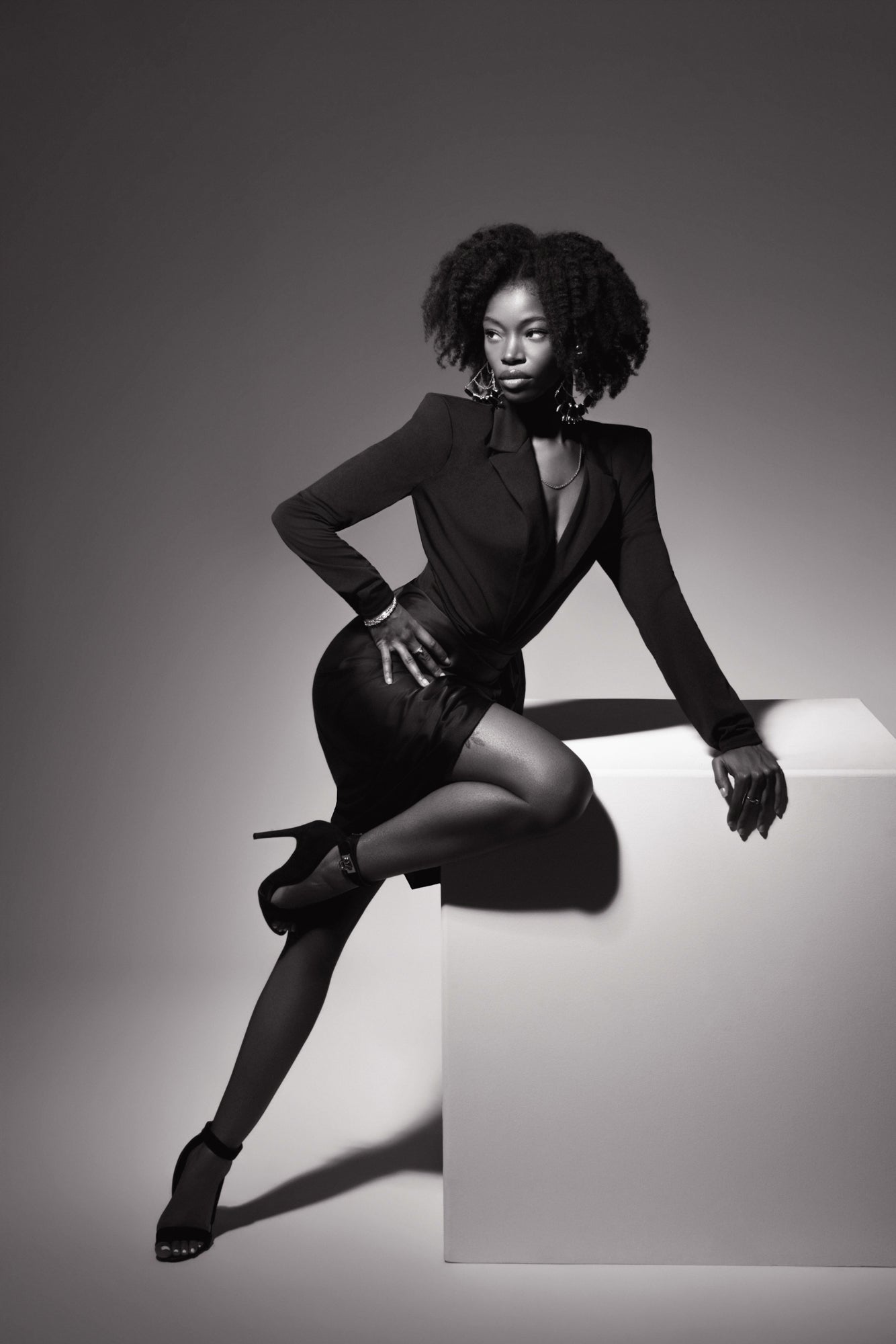 LUXURY CO.| BLAZER SATIN WRAP SKIRT SET LUXURY CO. FASHION BRAND