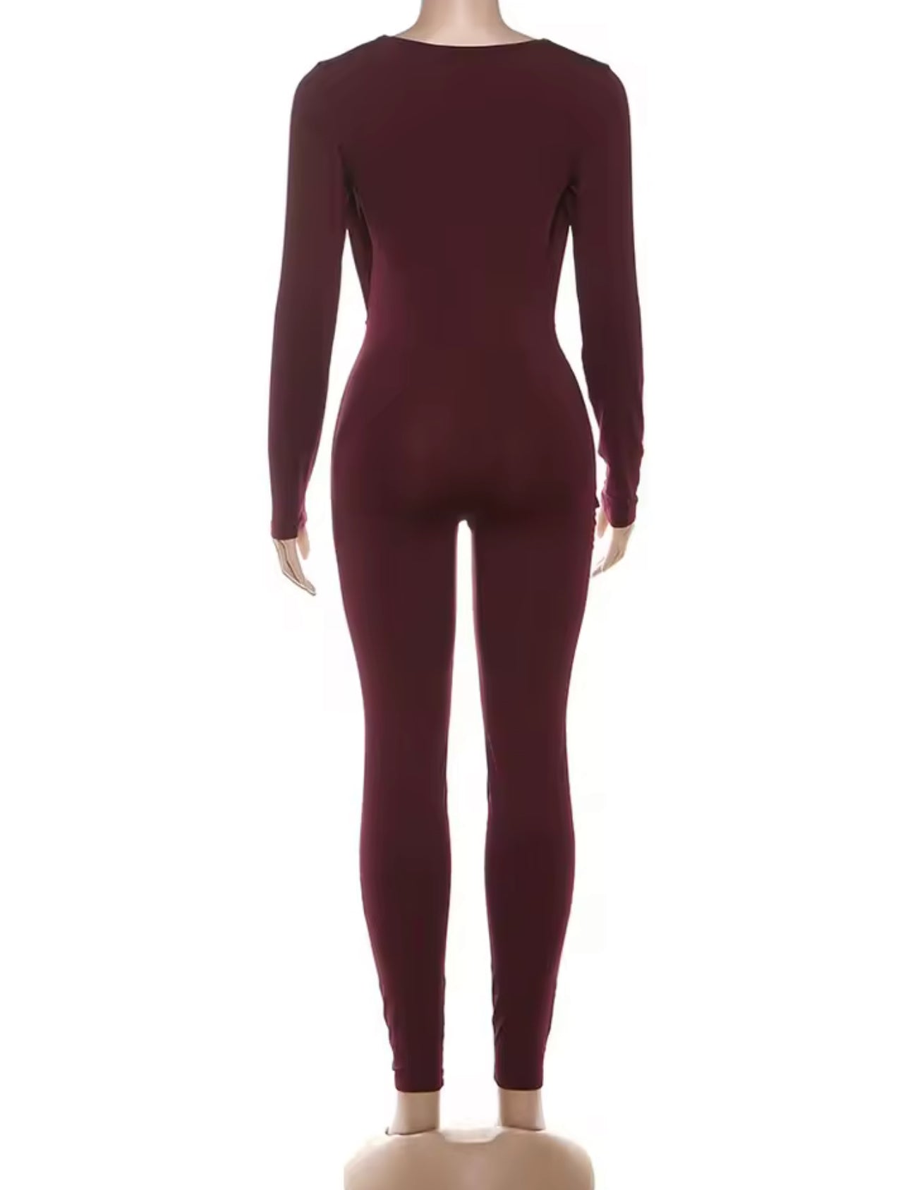 Burgundy Luxury Cutout Jumpsuit Statement Evening Wear