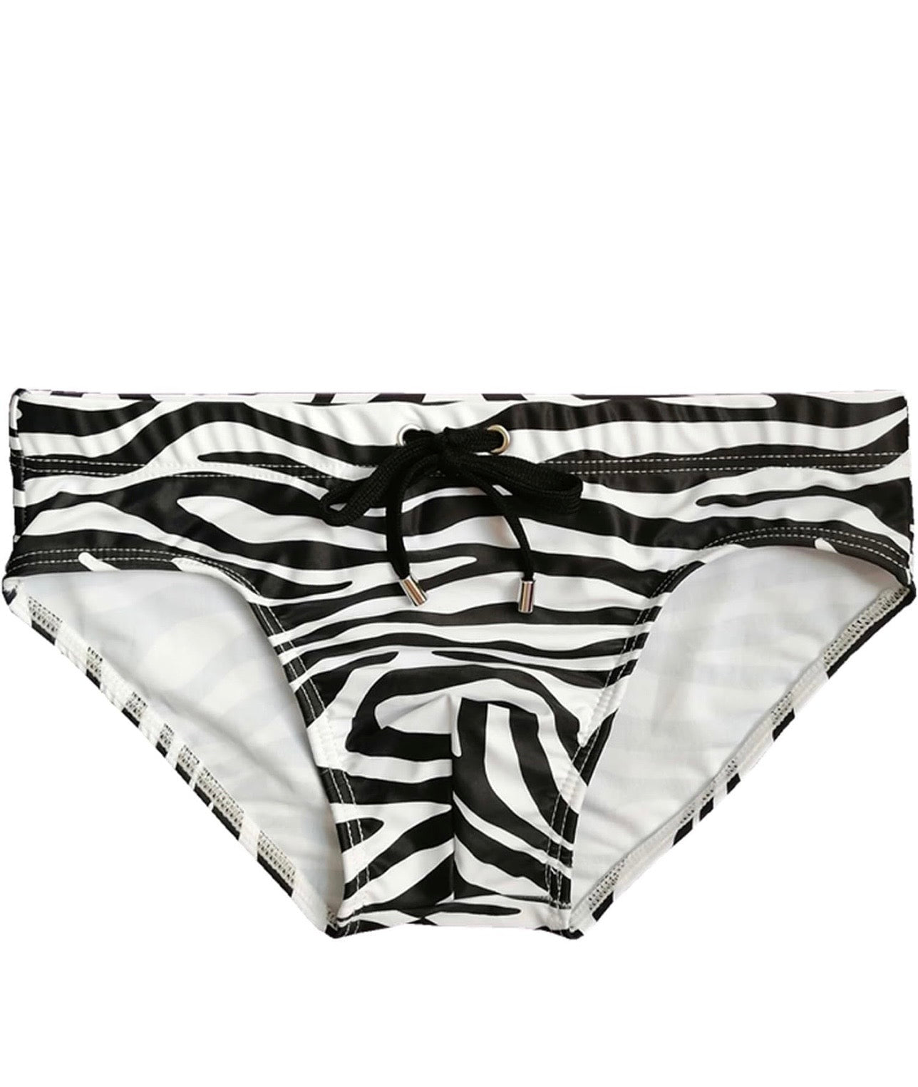 Luxury Co. Men Zebra Print Swim Brief