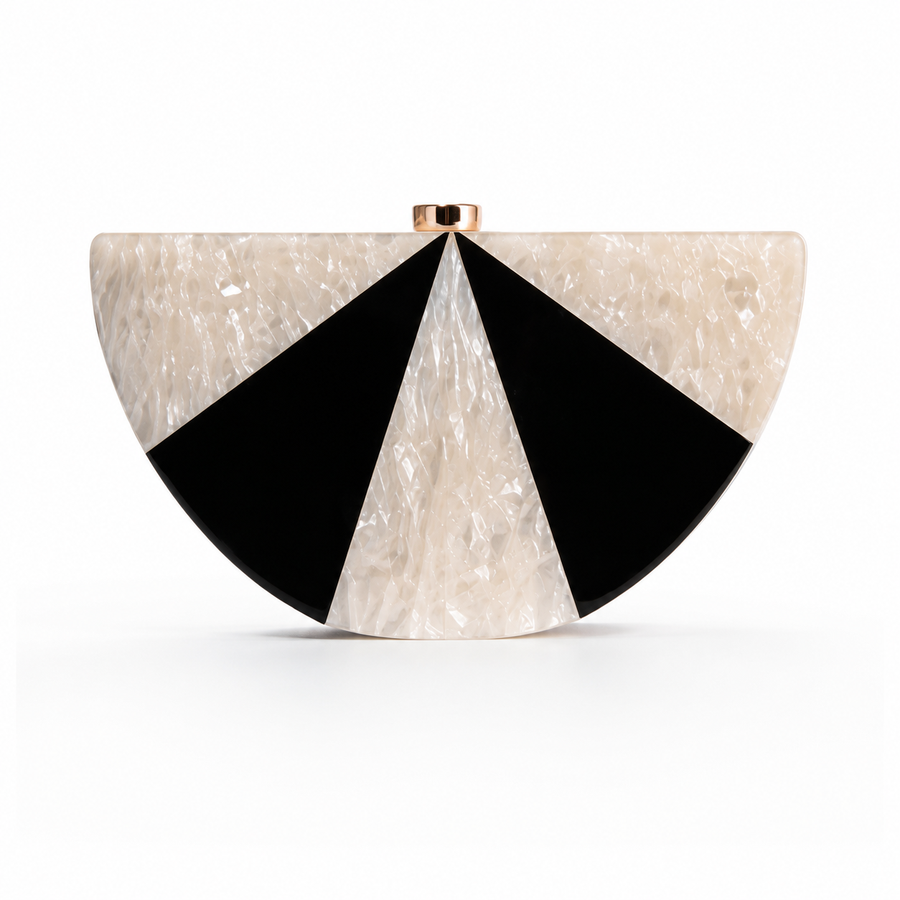 Geometric Pearl Evening Clutch