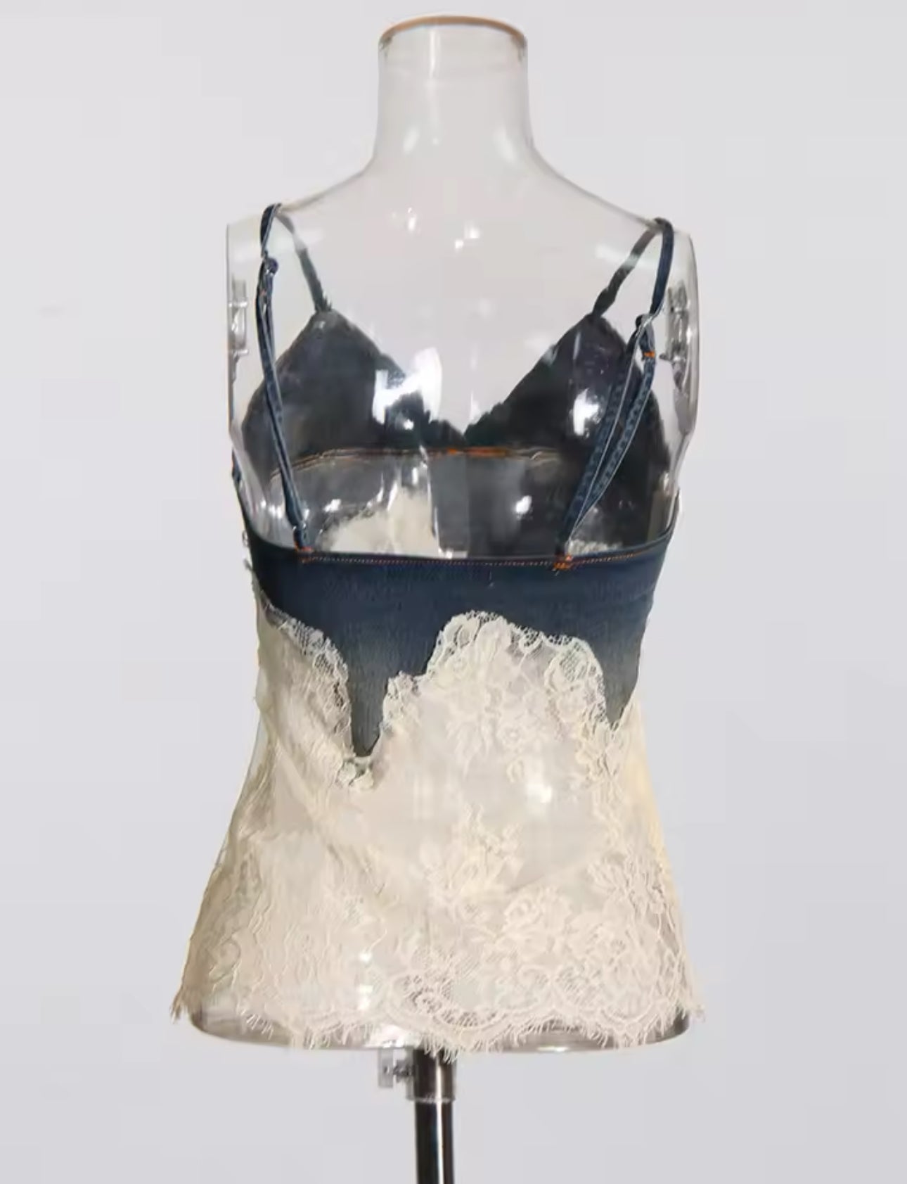 Two piece Denim and lace set