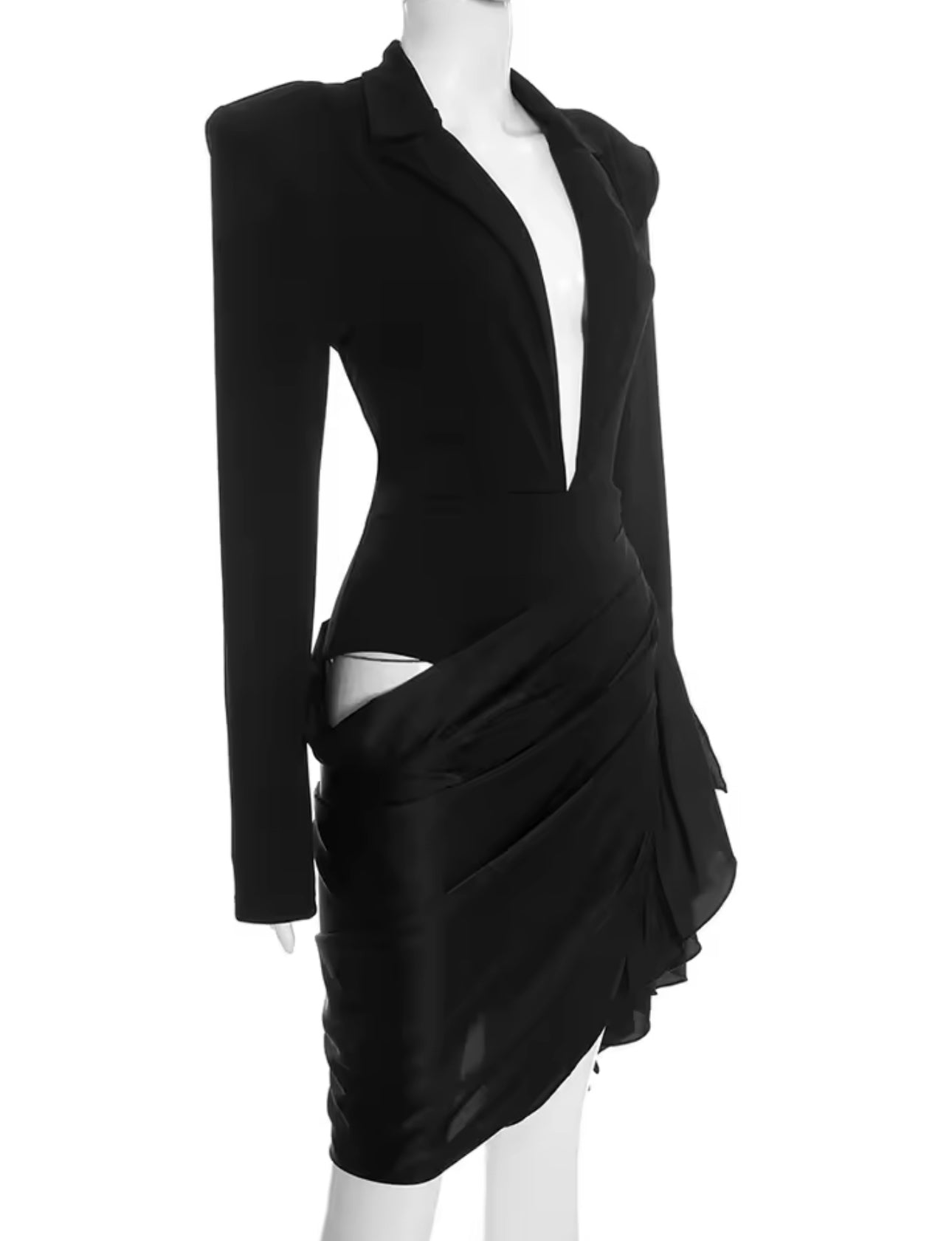 LUXURY CO.| BLAZER SATIN WRAP SKIRT SET LUXURY CO. FASHION BRAND
