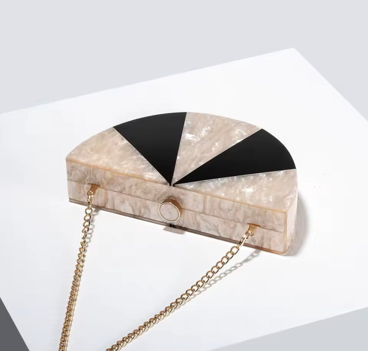 Geometric Pearl Evening Clutch