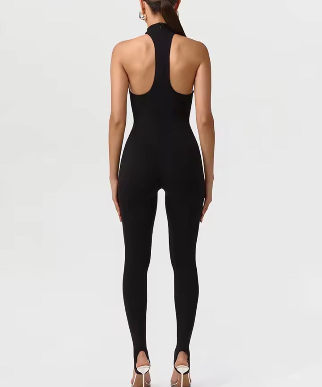 Midnight Sculpt Halter Jumpsuit