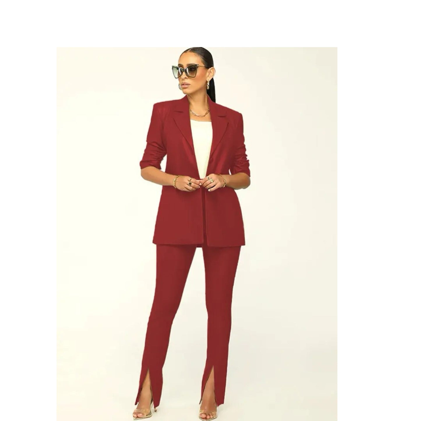 Leather two piece blazer