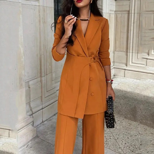 Two Piece Cross Jacket Suit