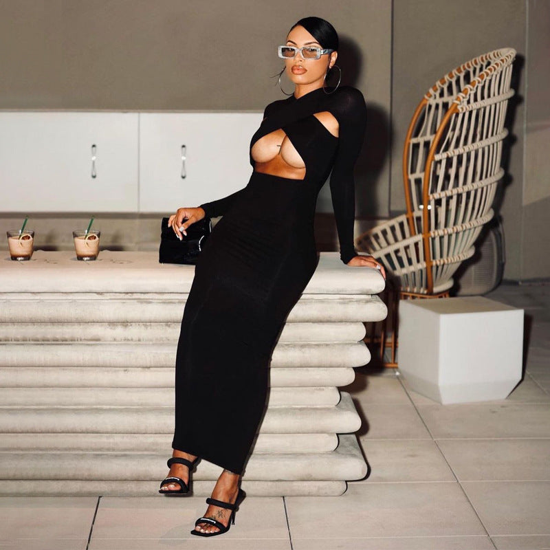 Sexy Chic Cross Chest Midi