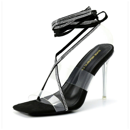 Pop of Sparkle Lux Black Women's Heel